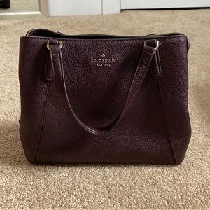 Kate Spade NYork Jackson Pebble Leather Satchel Cherrywood Red Crossbody purse